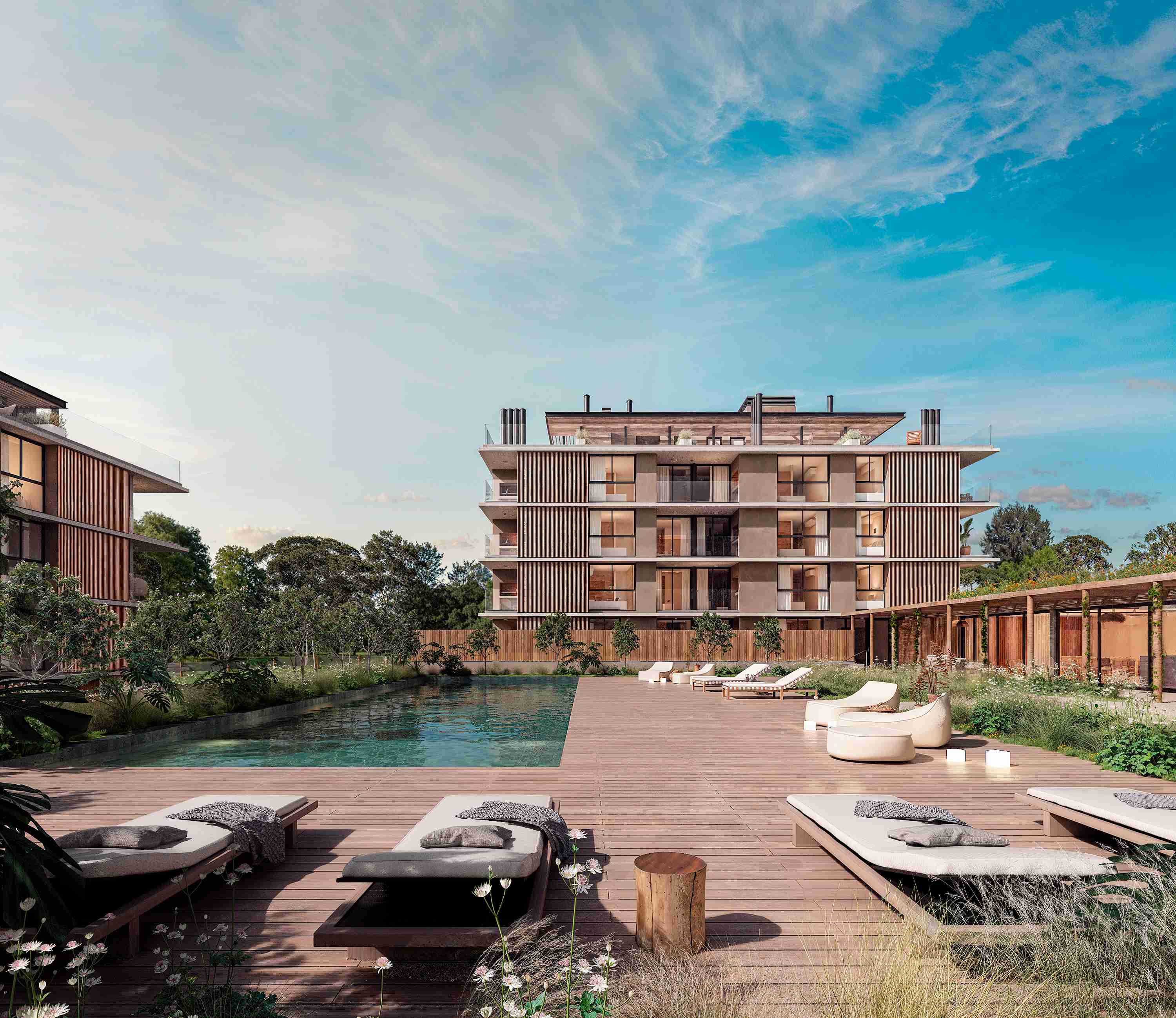 Render de la piscina lateral